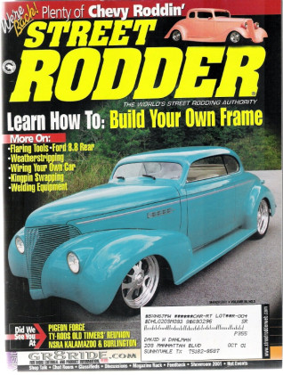 STREET RODDER 2001 MAR - MIG WELDING SHEET METAL, PERFORMANCE TUNE-UPS